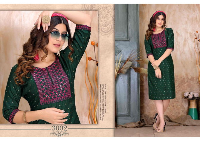 Golden Inayat Sequence Daily Wear Heavy Rayon Designer Kurti Collection